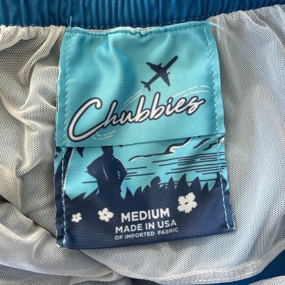 Chubbies Men's Board Shorts Swim Trunks Red Blue Colorblock Medium - Picture 4 of 5